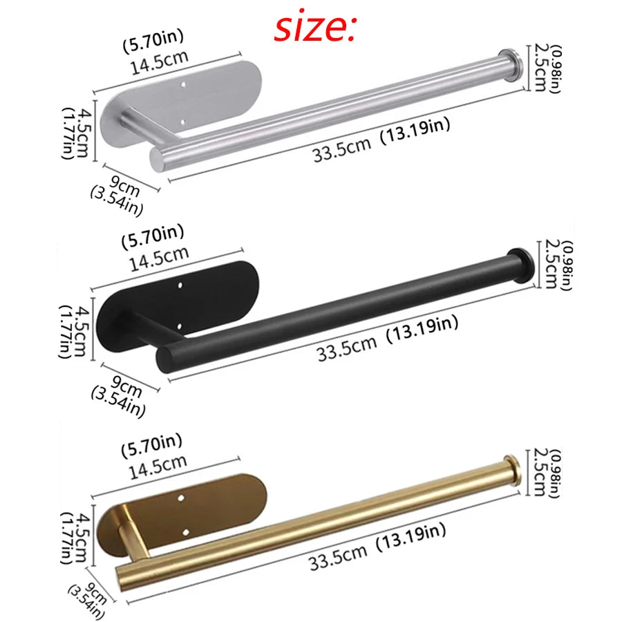 Adhesive Paper Towel Holder | Wall-Mount Tissue & Napkin Rack for Kitchen & Bathroom