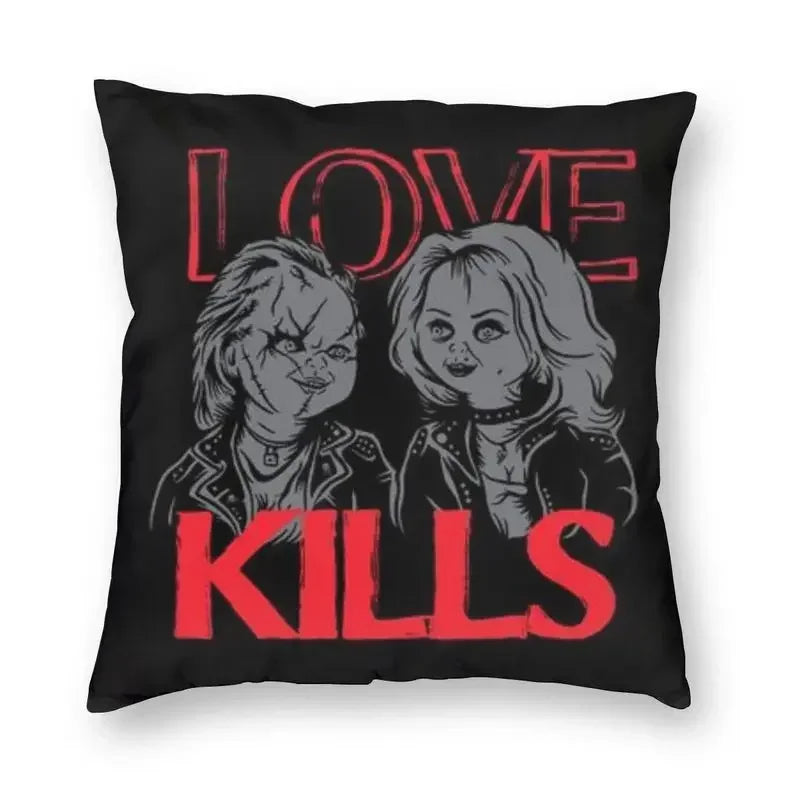 Bride of Chucky Halloween Cushion Cover | Velvet Horror Pillow Case 40x40