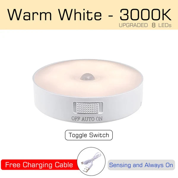 USB Rechargeable Motion Sensor Night Light | LED Lamp for Stairs, Hallway & Wardrobe