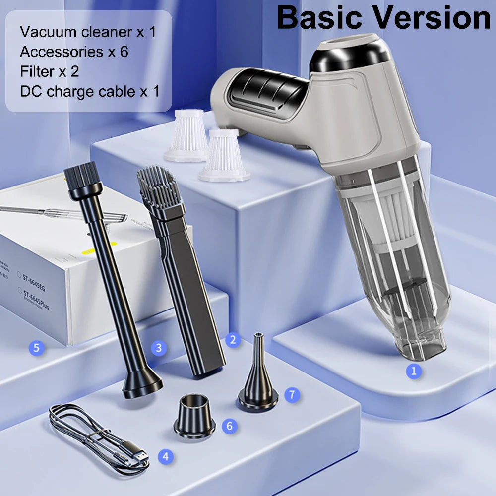 Wireless Car Vacuum Cleaner | 95000PA Strong Suction & High-Power Blower