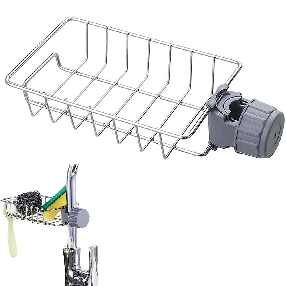 Kitchen Sink Organizer Rack | Sponge, Soap & Towel Drainer Shelf