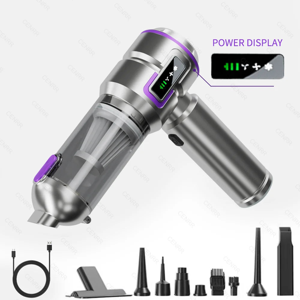 High-Power Car Vacuum Cleaner | 998000PA Handheld Blower & Vacuum