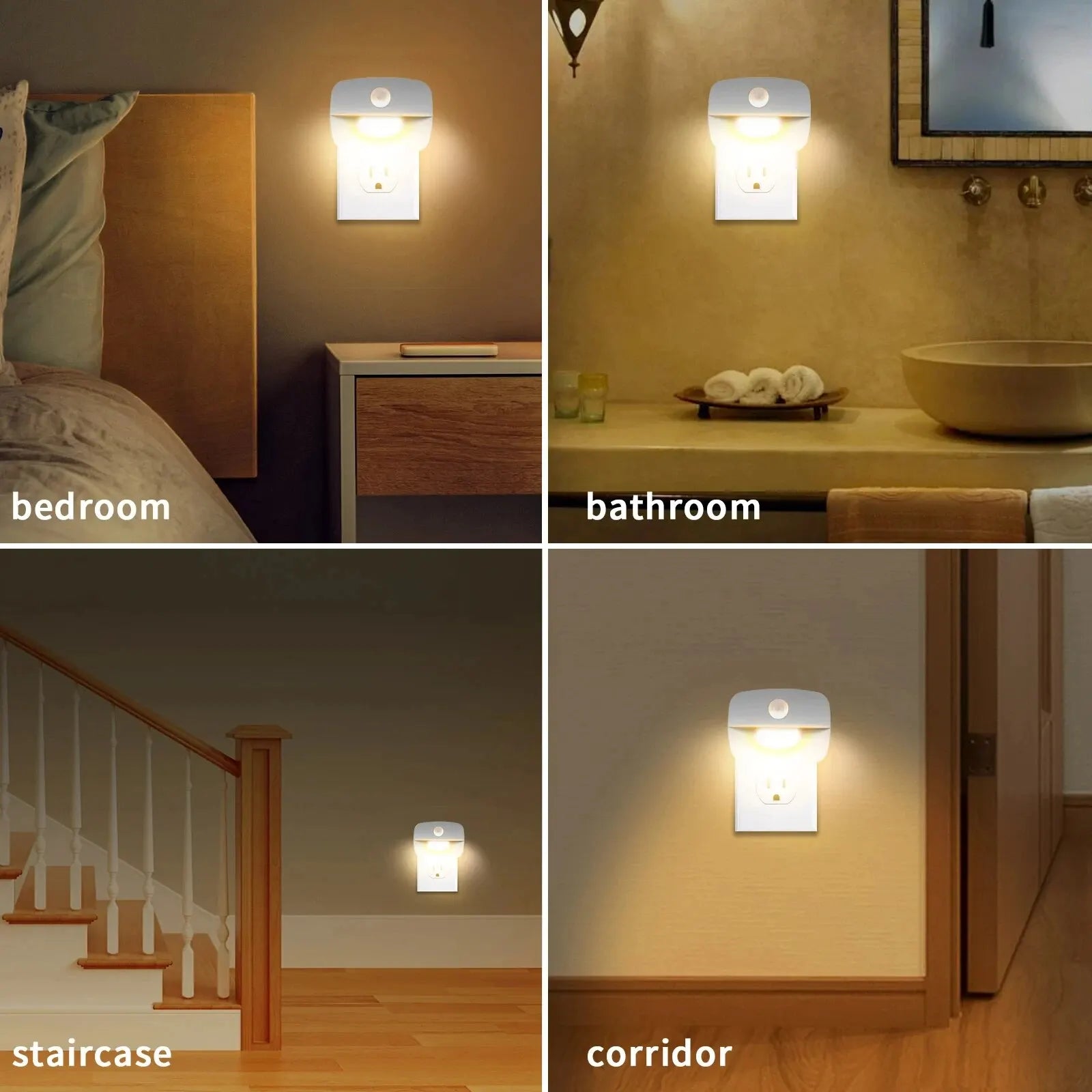 LED Plug-In Night Light | Motion Sensor Wall Socket Lamp for Kids & Bedroom