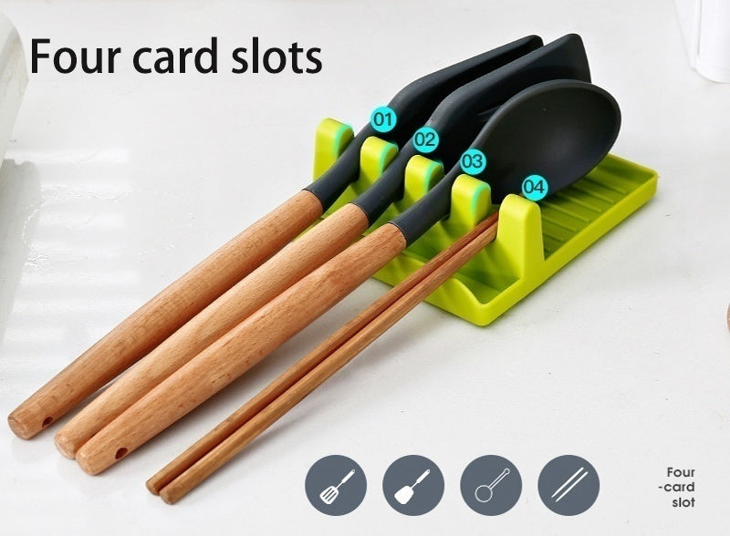 Kitchen Utensil Holder & Rack | Non-Slip Spoon, Fork & Spatula Organizer