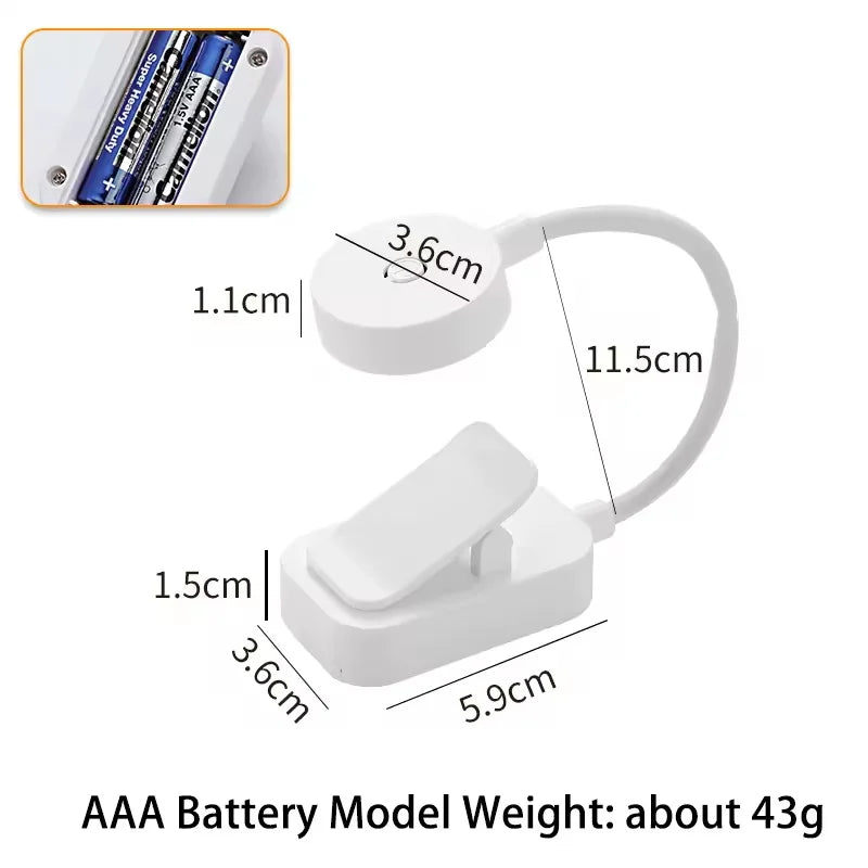 Mini LED Reading Book Light | 3 Modes, Eye-Care Clip-On Lamp