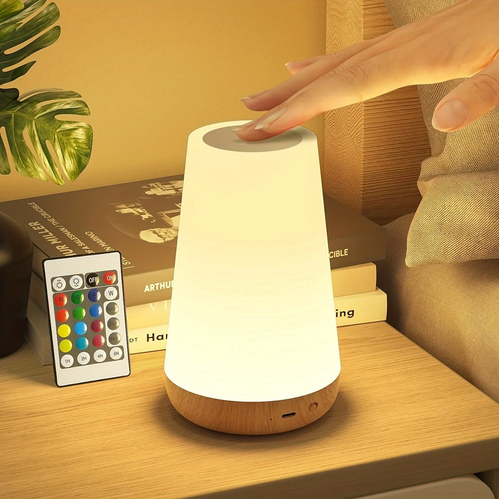 13-Colour LED Night Light — Smart Touch & Remote Control, USB Rechargeable