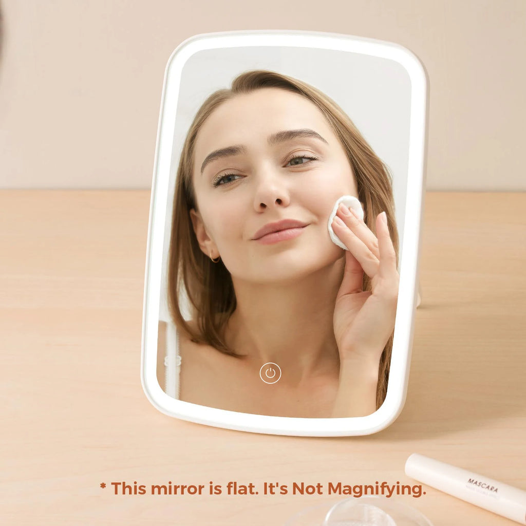 LED Vanity Mirror with Stand | Folding Compact Square Travel Makeup Mirror