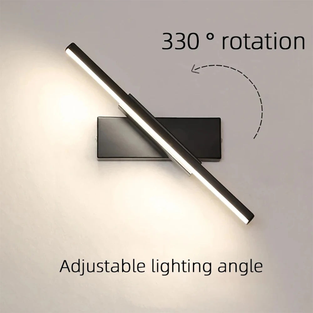 Modern Minimalist LED Wall Light | 3-Colour, 330° Adjustable