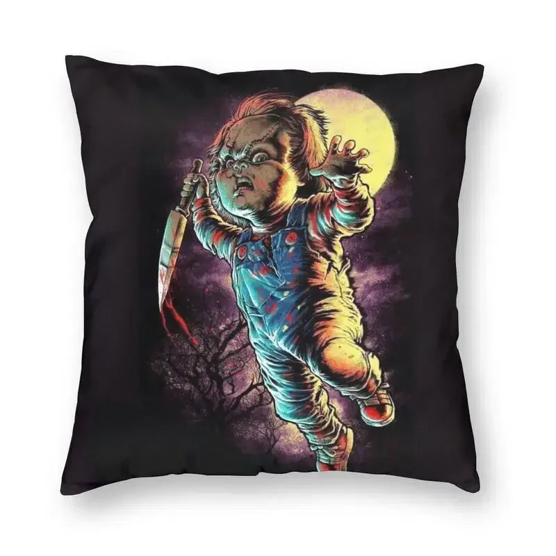 Bride of Chucky Halloween Cushion Cover | Velvet Horror Pillow Case 40x40