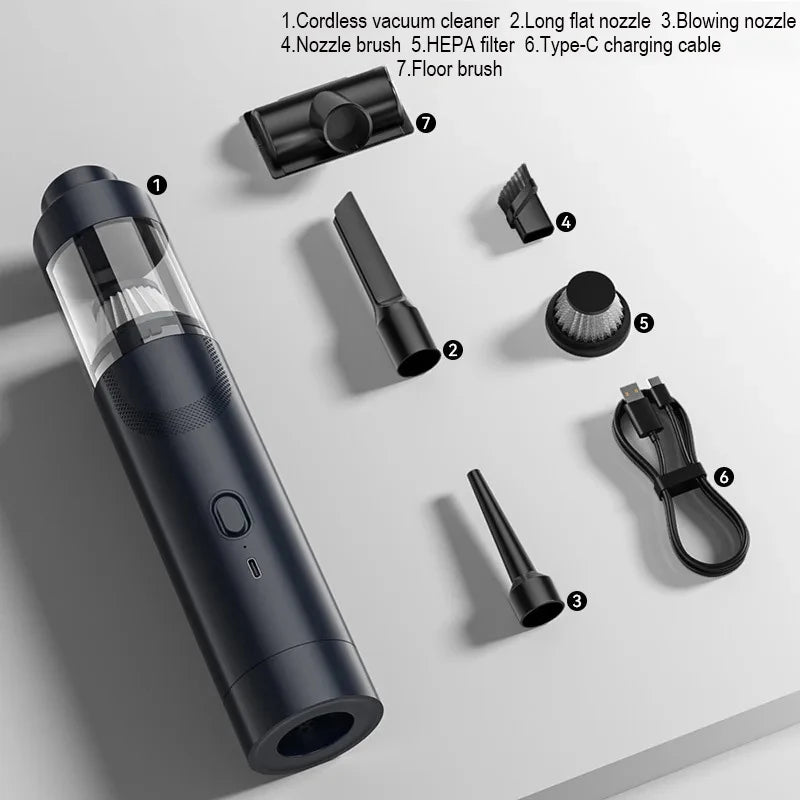 Portable Handheld Wireless Vacuum Cleaner | Great Suction for Home & Car