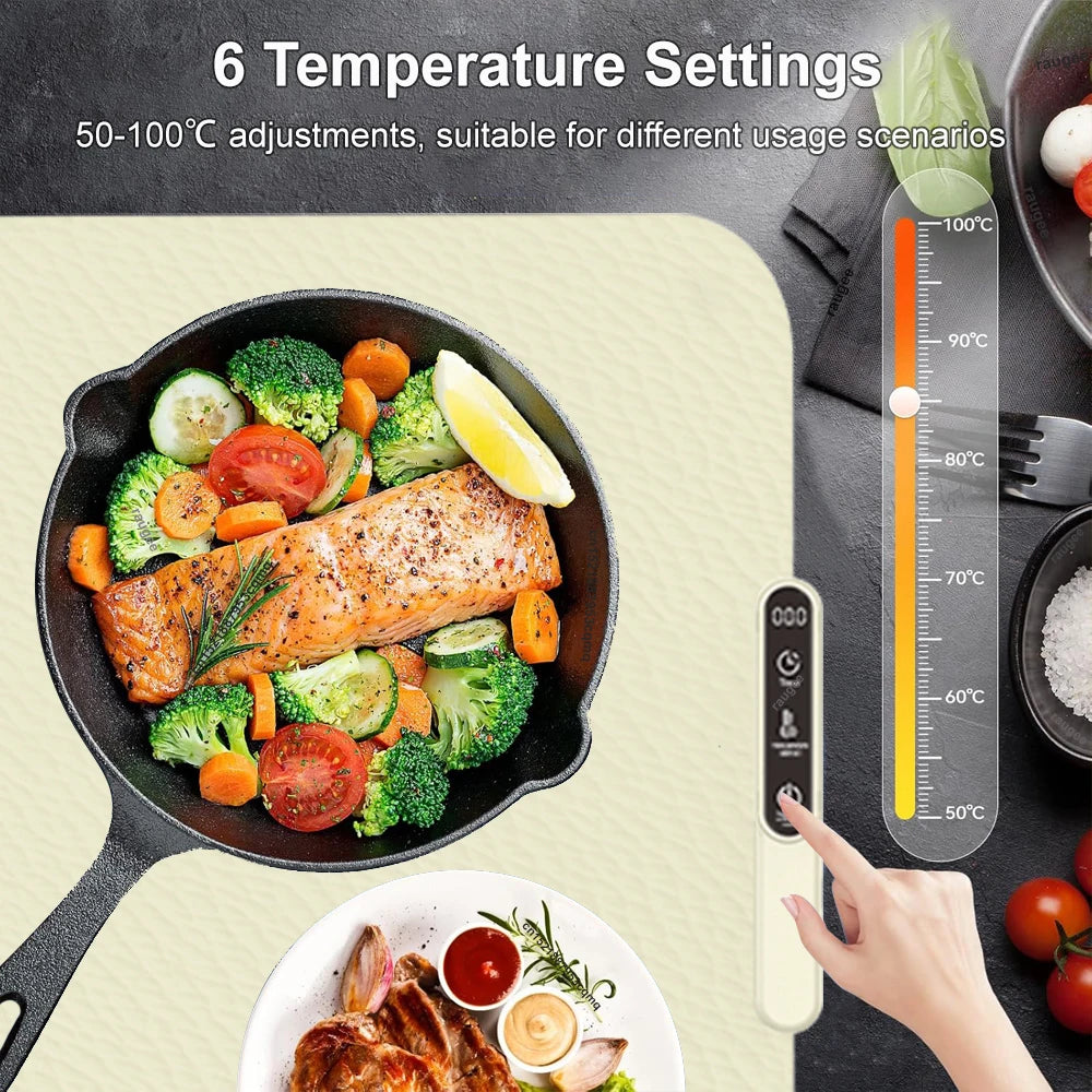 Silicone Electric Heating Plate | Foldable Food & Coffee Warmer Mat