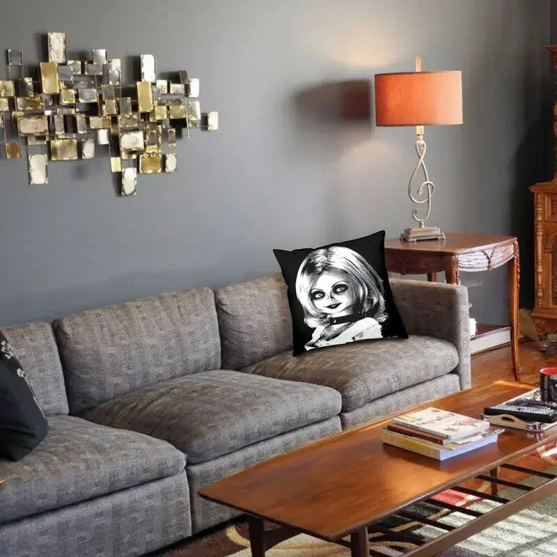 Bride of Chucky Halloween Cushion Cover | Velvet Horror Pillow Case 40x40