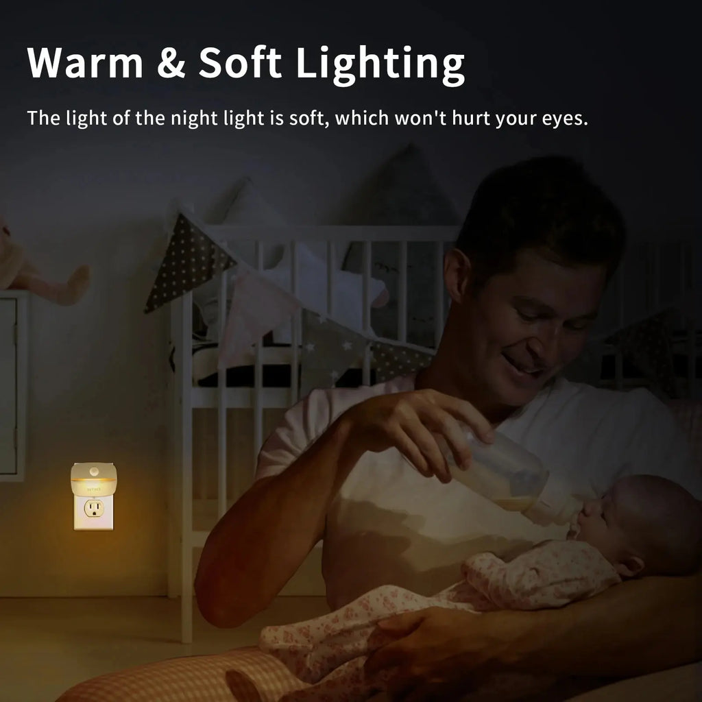 LED Plug-In Night Light | Motion Sensor Wall Socket Lamp for Kids & Bedroom