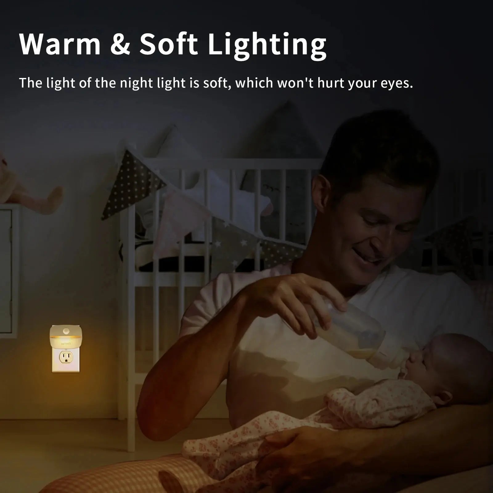 LED Plug-In Night Light | Motion Sensor Wall Socket Lamp for Kids & Bedroom