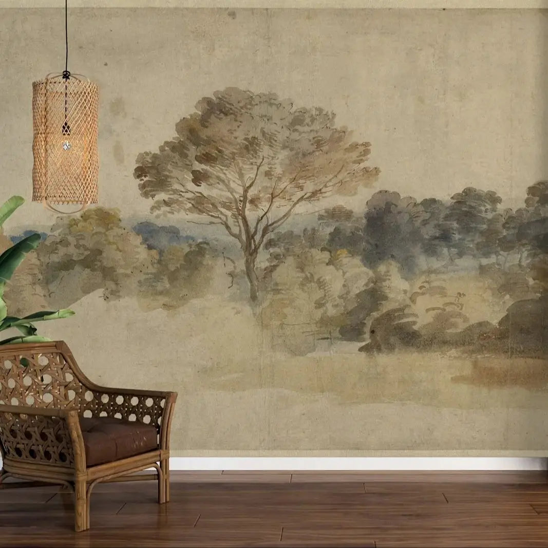 Vintage Forest Wall Mural — Scenic Landscape Wallpaper