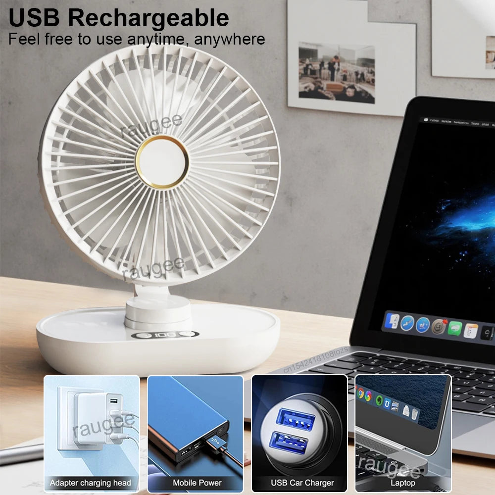 Portable USB Desk & Camping Fan | 5-Speed Ultra-Quiet Table Fan