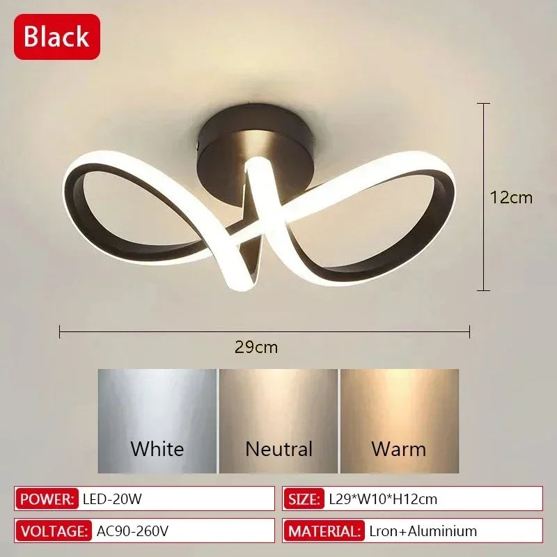 Modern LED Ceiling Chandelier | 3-Color Minimalist Lamp for Bedroom & Dining Room