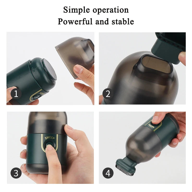 Mini USB Desktop Vacuum Cleaner | Portable Wireless Dust Sweeper for Car & Office