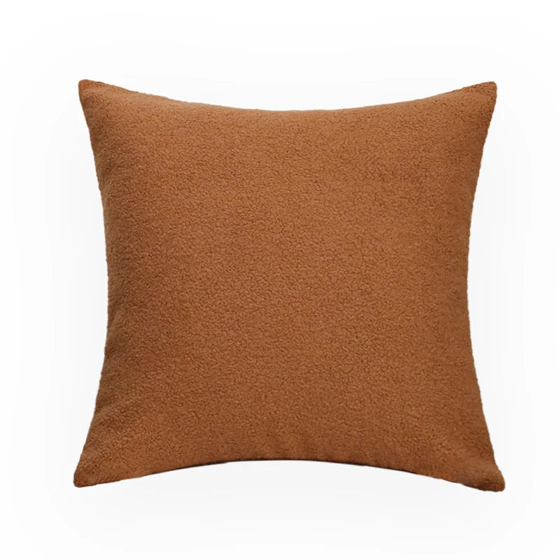 Cozy Faux Fur Teddy Cushion Cover | Nordic Plush Pillow for Sofa