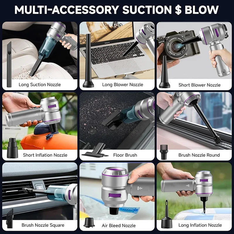 Mini Cordless Car Vacuum Cleaner | 390000PA Powerful Suction