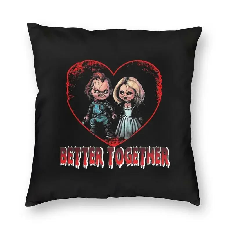 Bride of Chucky Halloween Cushion Cover | Velvet Horror Pillow Case 40x40