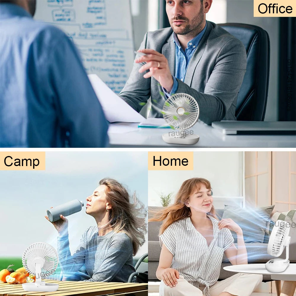 Portable USB Desk & Camping Fan | 5-Speed Ultra-Quiet Table Fan