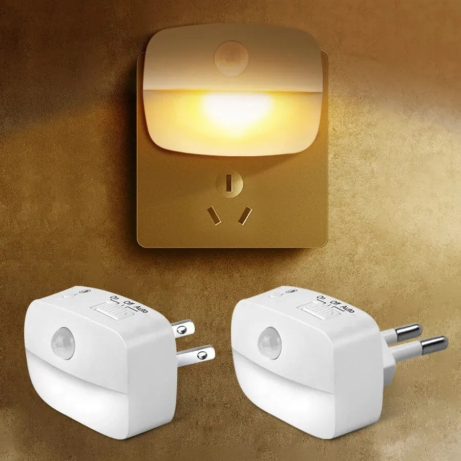 LED Plug-In Night Light | Motion Sensor Wall Socket Lamp for Kids & Bedroom