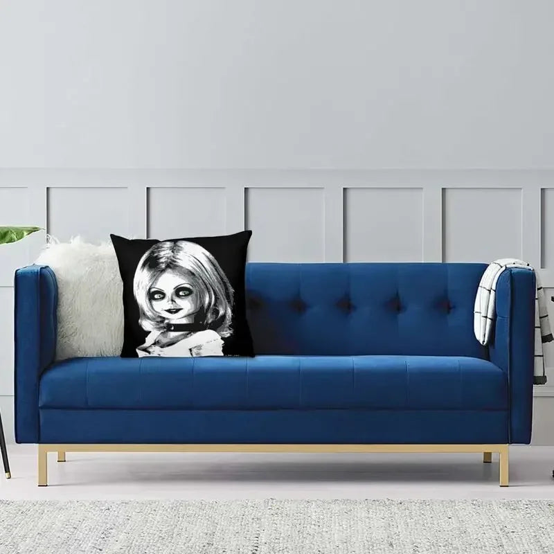 Bride of Chucky Halloween Cushion Cover | Velvet Horror Pillow Case 40x40