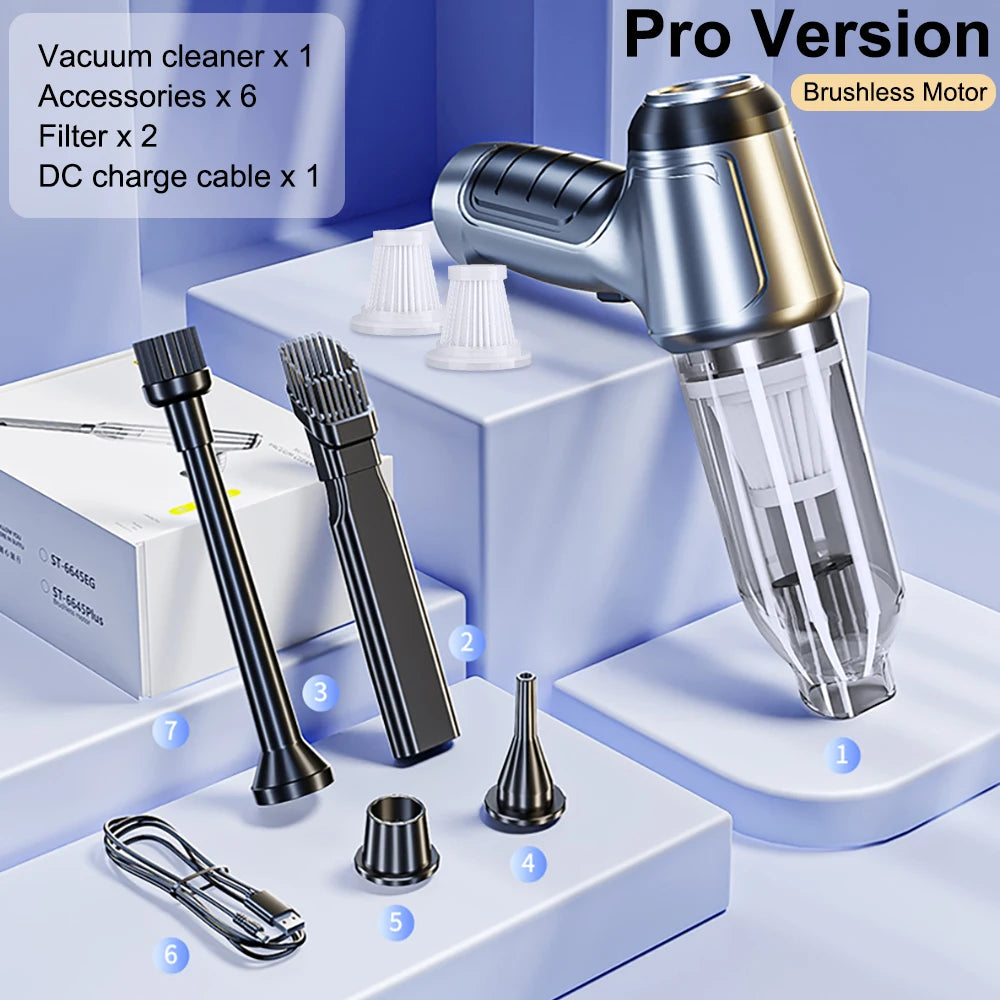 Wireless Car Vacuum Cleaner | 95000PA Strong Suction & High-Power Blower