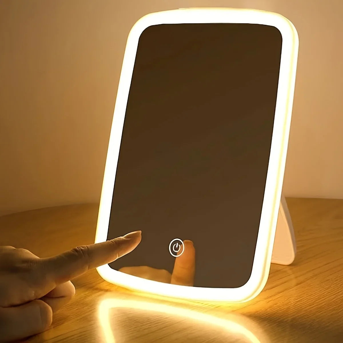 LED Folding Makeup Mirror | 3-Color Touch Sensor with USB Charging