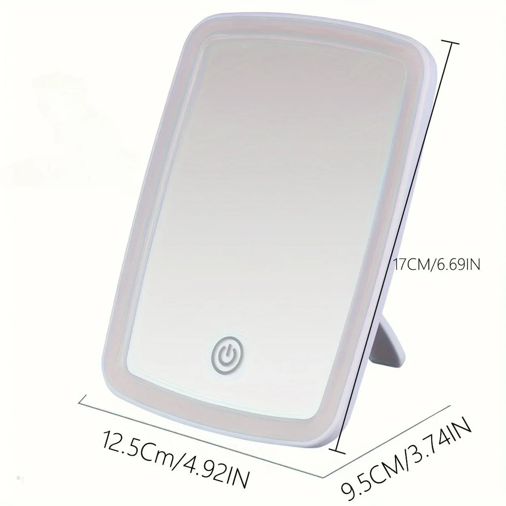 LED Folding Makeup Mirror | 3-Color Touch Sensor with USB Charging