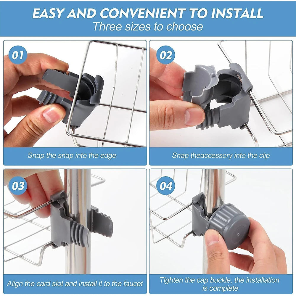 Kitchen Sink Organizer Rack | Sponge, Soap & Towel Drainer Shelf