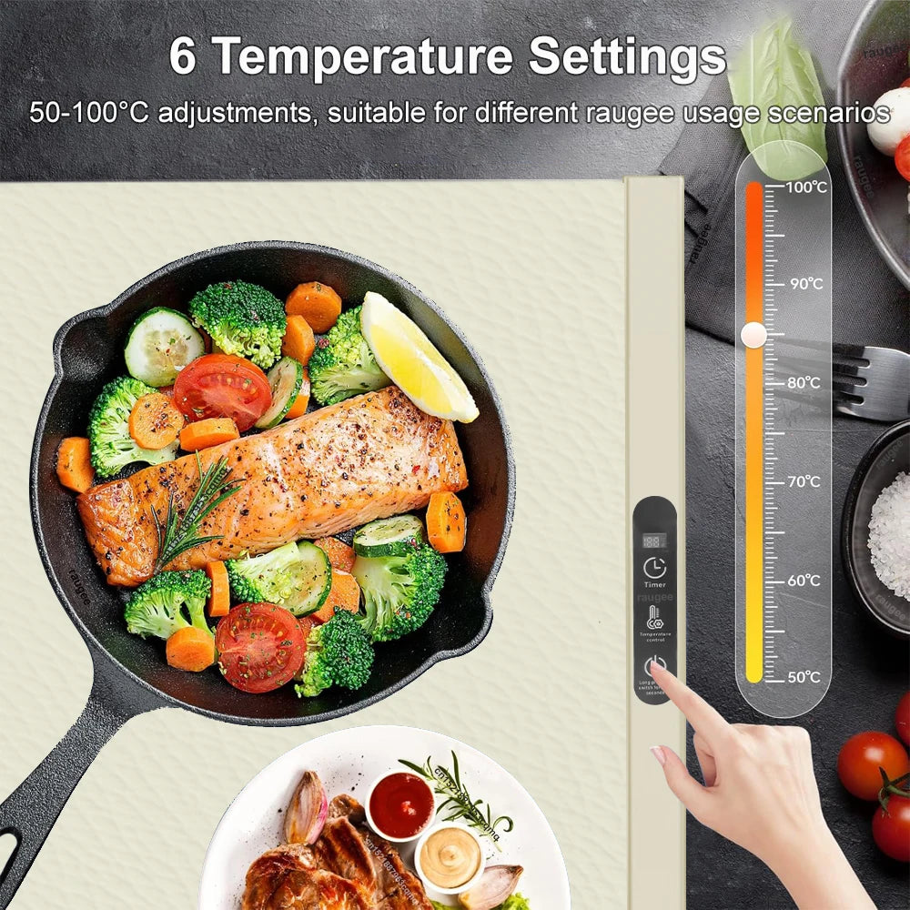 Electric Food Warmer Plate | 10s Fast Heating Foldable Dining Mat