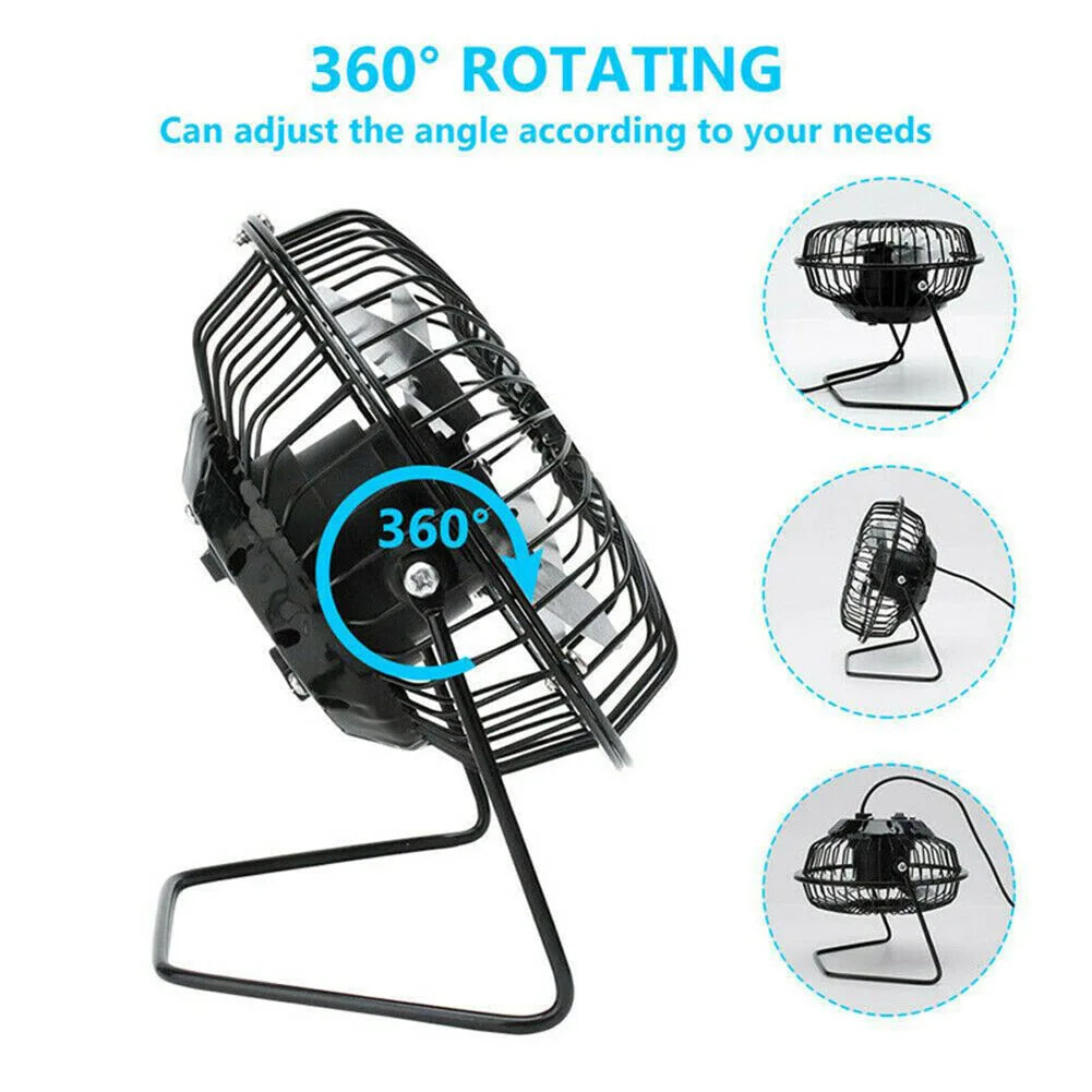 Mini 4-Inch USB Desk Fan | 360° Rotatable Portable Office & Travel Fan