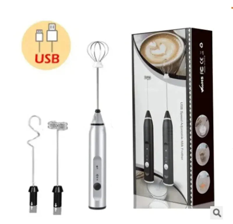 Portable Electric Milk Frother | USB Handheld Blender & Whisk