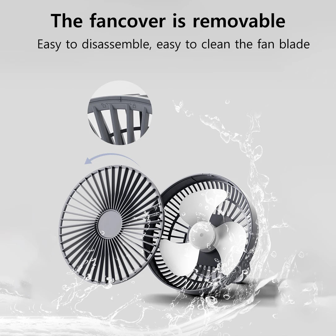 Small Desk Fan with Light | 5-Speed Strong Airflow Quiet Personal Fan