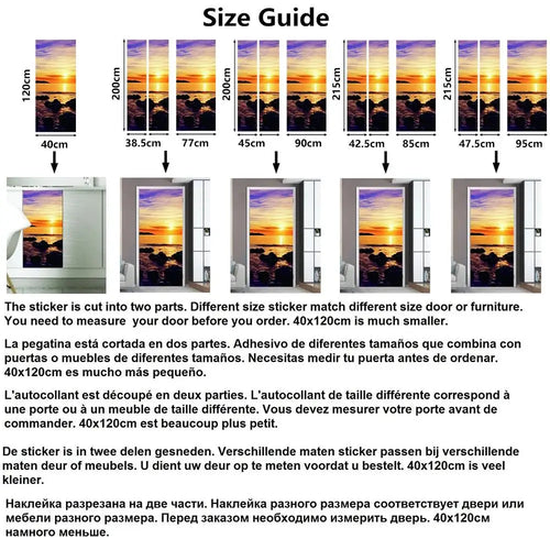 3D Wooden Pattern Door Sticker | Self-Adhesive PVC Vintage Oriental Full Door Wrap Mural