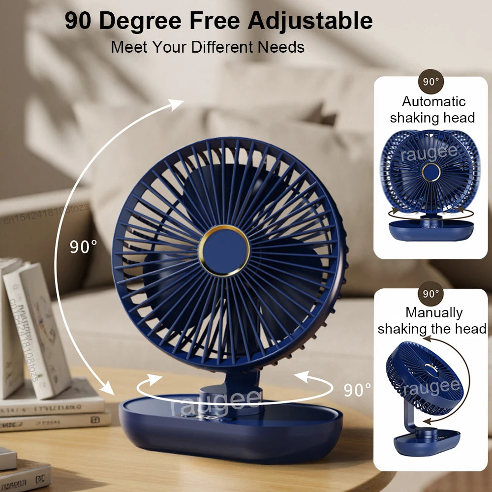 Portable USB Desk & Camping Fan | 5-Speed Ultra-Quiet Table Fan