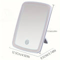 LED Makeup Mirror | Touch Sensor 3-Color Lighting, Folding Tabletop with USB Charging