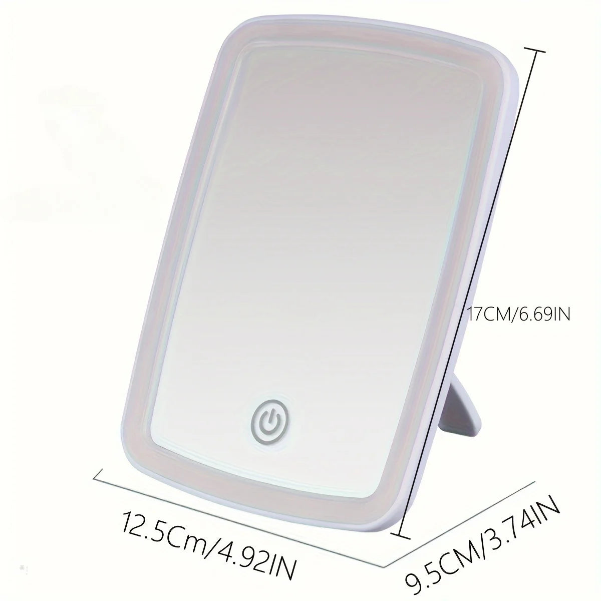 LED Makeup Mirror | Touch Sensor 3-Color Lighting, Folding Tabletop with USB Charging