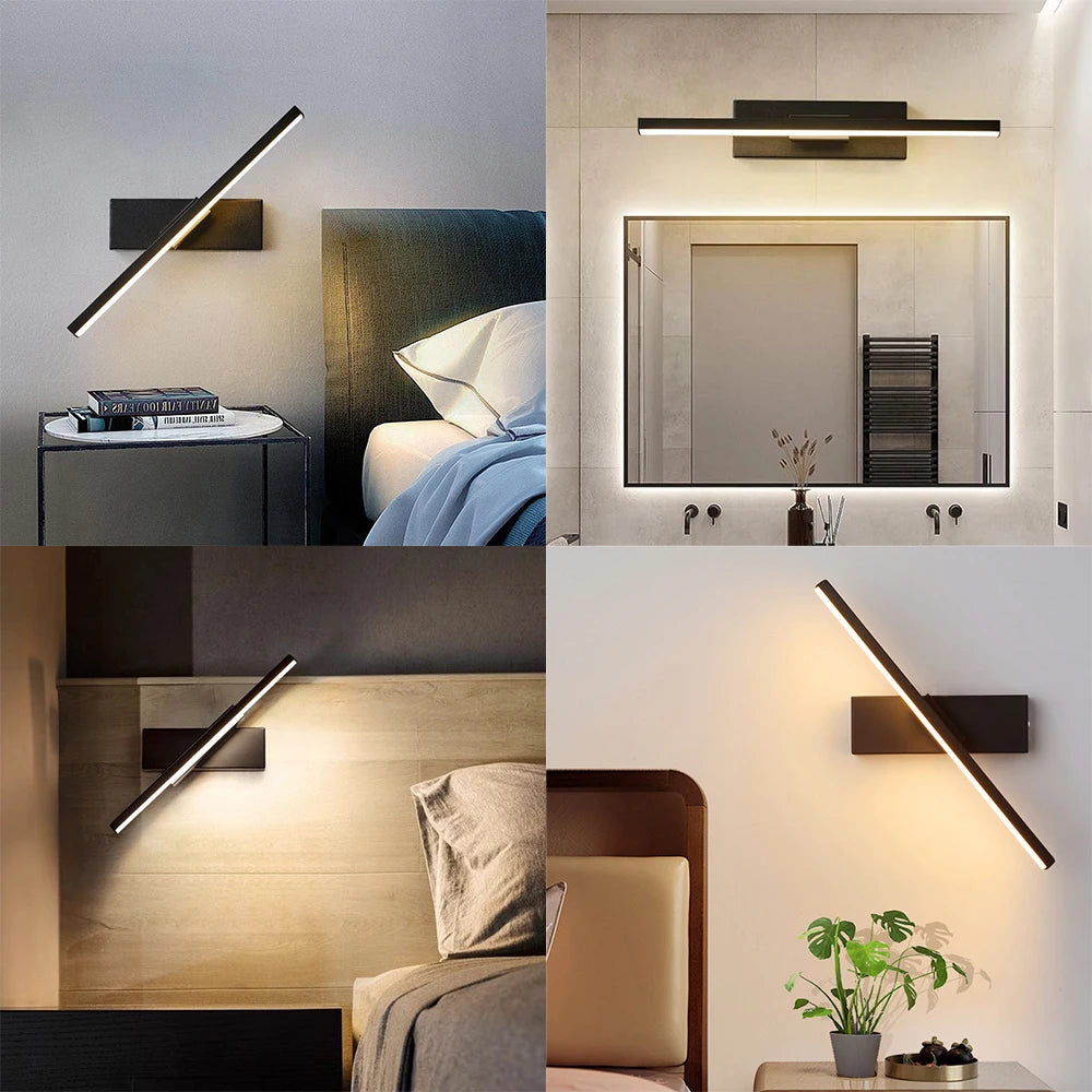 Modern Minimalist LED Wall Light | 3-Colour, 330° Adjustable
