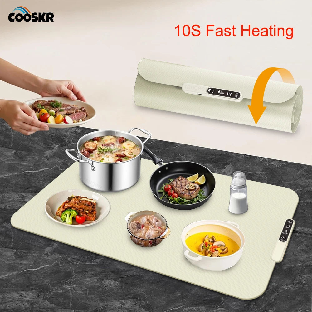 Silicone Electric Heating Plate | Foldable Food & Coffee Warmer Mat