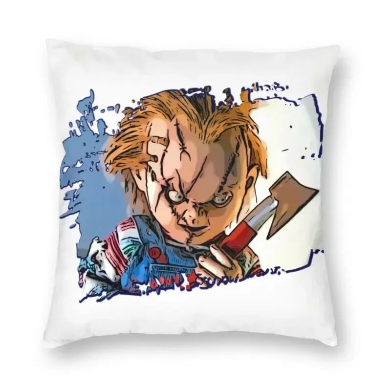 Bride of Chucky Halloween Cushion Cover | Velvet Horror Pillow Case 40x40