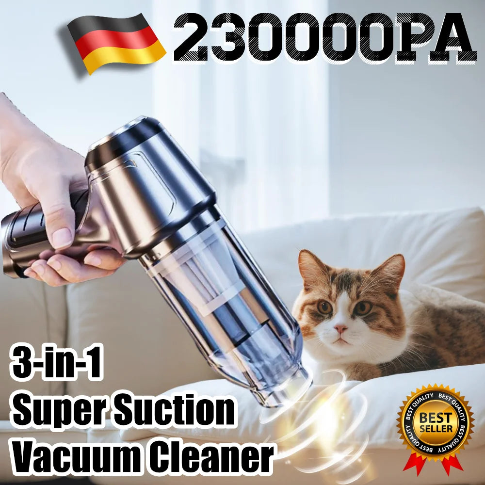 Wireless Car Vacuum Cleaner | Strong Suction Handheld Air Duster