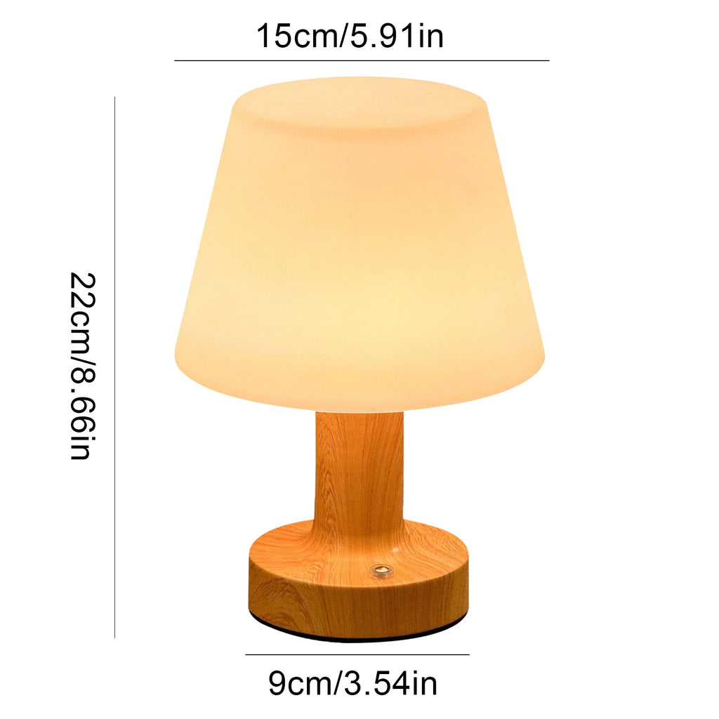 Mushroom LED Table Lamp — Retro Touch Control, 3-Colour Dimmable