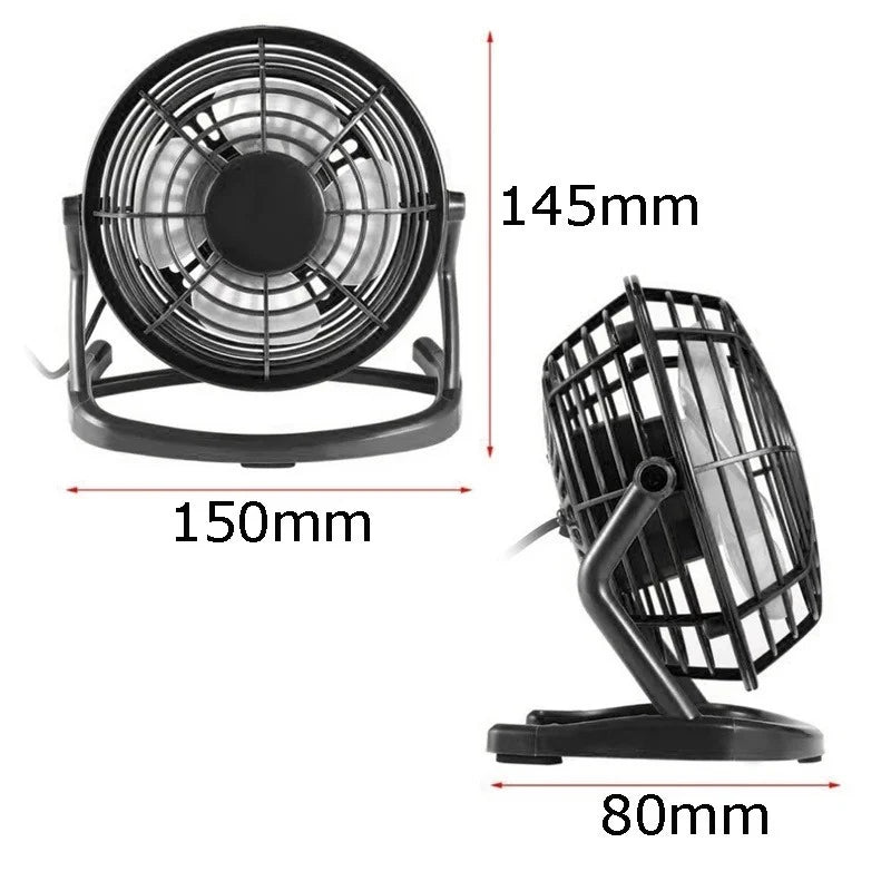 Mini USB Desk Fan | Adjustable Tilt Stand, Ultra-Quiet Portable Cooling Fan