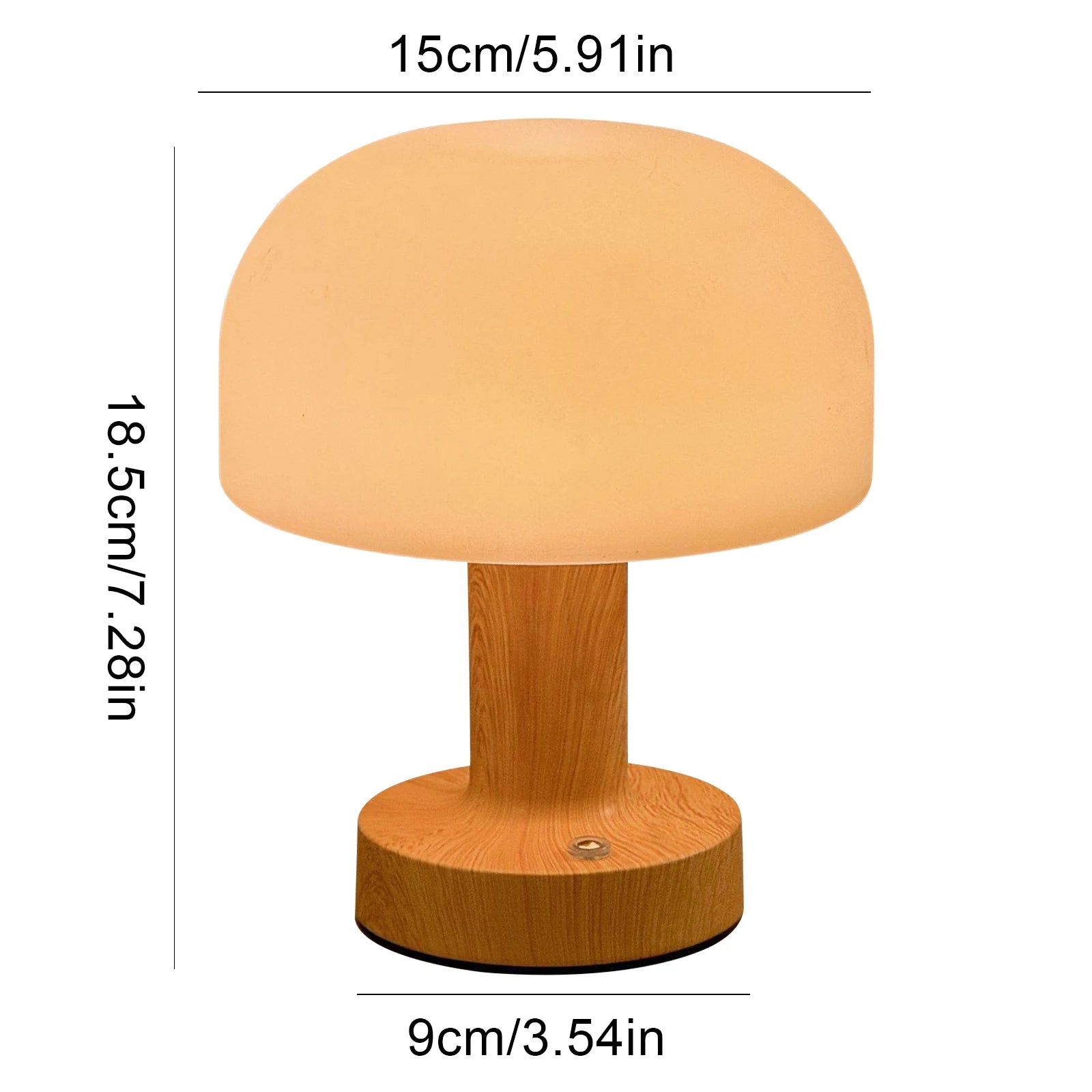 Mushroom LED Table Lamp — Retro Touch Control, 3-Colour Dimmable