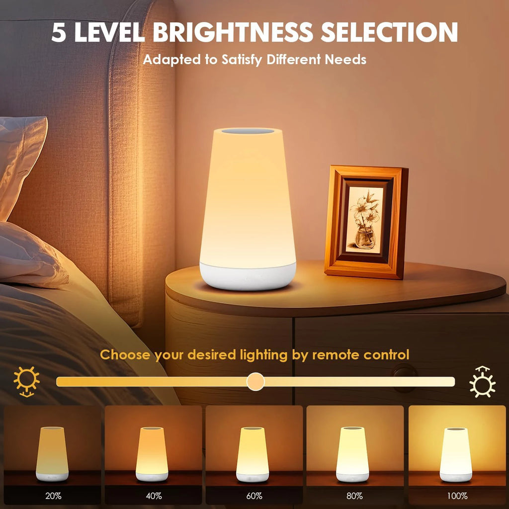 13-Colour LED Night Light — Smart Touch & Remote Control, USB Rechargeable