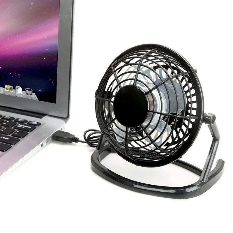 Mini USB Desk Fan | Adjustable Tilt Stand, Ultra-Quiet Portable Cooling Fan