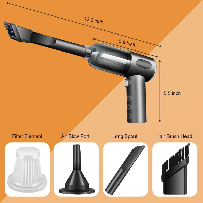 Mini Cordless Handheld Vacuum Cleaner | Strong Suction for Car & Home